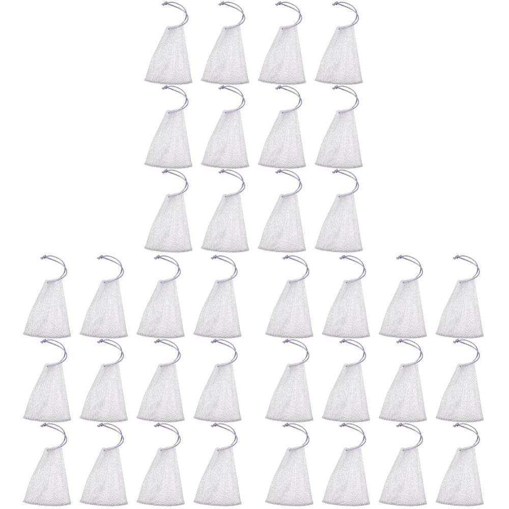 Beaupretty 120pcs Handmade Foaming Soap Bubbler Bag Drawstring Design for Easy Closure Exfoliating Facial Cleanser Net for Gentle Skin Care Hanging