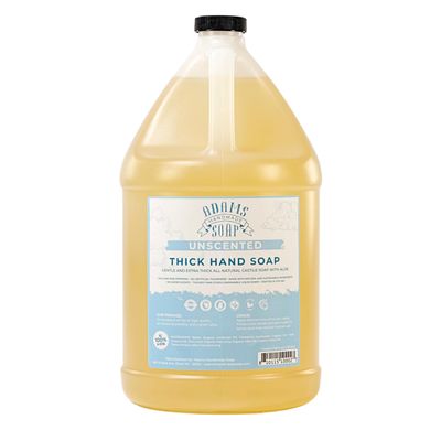Adams Handmade Soap Thick Organic Castile Liquid Hand Soap 1 Gallon Refill- Unscented