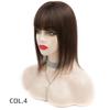13*13cm Remy Hair Topper For Women Straight Real Human Hair Piece Clip In Hair Extensions With Air Bangs for Thinning or Loss Hair (14inch, dark brown color 2) view 2