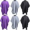 JenPen 6 Pcs Waterproof Hair Styling Cape Salon Barber Cape for Stylist Hairdresser Haircuting Adjustable, 47" x 59"(Black, Gray, Purple) view 1