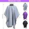 JenPen 6 Pcs Waterproof Hair Styling Cape Salon Barber Cape for Stylist Hairdresser Haircuting Adjustable, 47" x 59"(Black, Gray, Purple) view 2