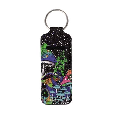 Baxinh Chapsticks Holder for Lipstick, Lip Balm Gloss Holder for Women Lippy Clip Chapstick Keychain with Mushroom Printed