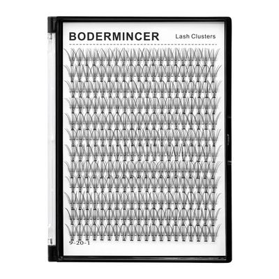 Bodermincer Large Tray D Curl 12 Rows 240 Bundles 10D Cluster Eyelash Extension Natural Russian Volume Faux Cils Eyelashes Individual Cluster False Lashes Makeup 6-20mm to Choose (8mm)