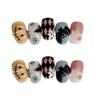 Halloween Nail Art Sticker with Skull Ghost Spider Pumpkin Bat Pattern Decals Halloween Cute Carton Nail Art Supplies Acrylic Nail Decoration for Women and Girls Nail Accessories 10 Sheets-White view 1
