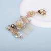 Chargances Hair Comb, Gold, 5in*2.5in, Rhinestone, Crystal, Handmade, for Bridal, Bridesmaids or Flower Girls in the Wedding, Festivals, Photography, Seaside Beach, and DIY Guarantee view 2