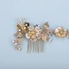 Chargances Hair Comb, Gold, 5in*2.5in, Rhinestone, Crystal, Handmade, for Bridal, Bridesmaids or Flower Girls in the Wedding, Festivals, Photography, Seaside Beach, and DIY Guarantee view 3