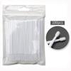 MIPPER 100 pcs Micro Cotton Swabs Disposable Micro Brush Applicator for Eyelash Extension Makeup Clean (white,small) view 2