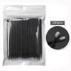 MIPPER 100 pcs Micro Cotton Swabs Disposable Micro Brush Applicator for Eyelash Extension Makeup Clean (black,small) view 2