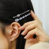 Small Practical Cute Lovely 2pcs 7pcs Pearl Gold Silver-Plated Zirconia Cubic Hairpin Accessories for Women Clip Sets (2pcs Green) view 3