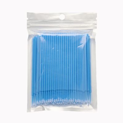 MIPPER 100 pcs Micro Cotton Swabs Disposable Micro Brush Applicator for Eyelash Extension Makeup Clean (dark blue,large)