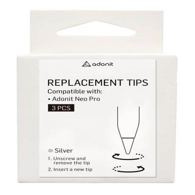 Adonit Neo Pro Replacement Tips 3-Pack(Silver)