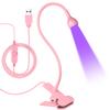 AORAEM LED Nail Lamps 3W Flexible Gooseneck Lamp Quicky Dry Nail Manicure Dryer Gel Polish Curing Light Plug Play Portable Flash Cure Light for Gel Nails Home DIY Professional Nail Tools Pink view 1
