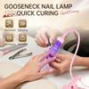 AORAEM LED Nail Lamps 3W Flexible Gooseneck Lamp Quicky Dry Nail Manicure Dryer Gel Polish Curing Light Plug Play Portable Flash Cure Light for Gel Nails Home DIY Professional Nail Tools Pink view 3
