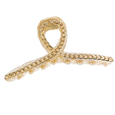 1pc Metal Chain Clamping Shark Hairpin Large Bathing Head Jewelry Female (C)