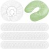Jecery 200 Pcs Fitted Disposable Face Cradle Covers White Massage Table Headrest Covers for Massage Chairs Neck Pillows Beauty Salon SAP view 1