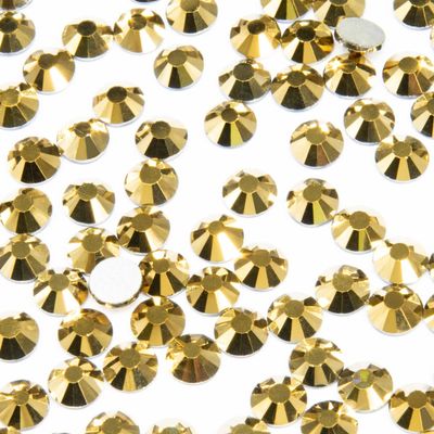 1440pcs SS20 Mine Gold Nail Rhinestones Flatback Bulk Metallic Golden Nail Charms K9 Glass Round Gems Beads Stones Diamonds Glitter Gluefix for Nail Art Jewels Crafts Eye Face Makeup Clothes Shoes DIY