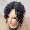 BESTOPPER 6.3*7.1in Curly/Wavy Hair Toppers For Women,Large Silk Base Real Human Hair Hairpieces Toupee Wiglet for Severely Thinning Hair (light brown4#,12in-left part) view 4