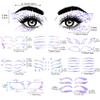 ANCIRS 9 Pack Holographic Stickers for Eye Makeup, Temporary Crystal Face Tattoo Eyebrow Stickers for Halloween Carnival Party Cosplay Music Festival Decoration view 3