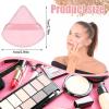 Pimoys 6 Pieces Powder Puff Face Makeup Sponge Soft Velour Triangle Powder Puffs Beauty Sponge Stocking Stuffers for Loose Powder (Black, Pink) view 2