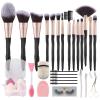 111 30Pcs Black makeup brushes and makeup sponges makeup tool set makeup brushes set natural synthetic eye shadow foundation make-up facial mixed powder blusher concealer eye makeup brush set view 1