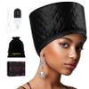Heat Cap for Deep Conditioning, Ingeware Thermal Cap for Hair Steamer Cap for Natural Hair Portable Electric Heat Hair Spa Cap for Home Use Pattern (Solid Black) view 1