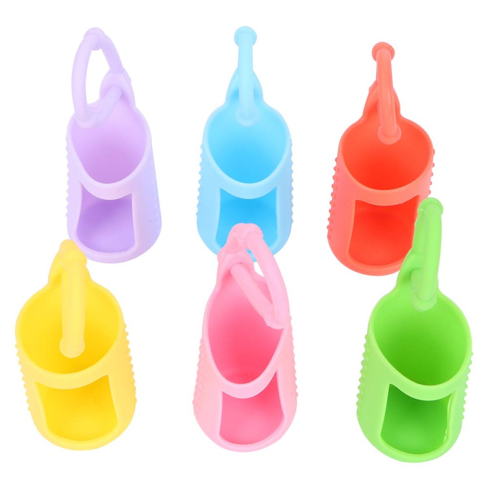 Artibetter Silicone Bottle Caps Essential Oil Rollers 6pcs 15ml Silicone Roller Bottle Holder Sleeve Essential Oil Bottle Case Travel Cover Essential Oil Holder Accessories Travel Bottle Set Tote Box