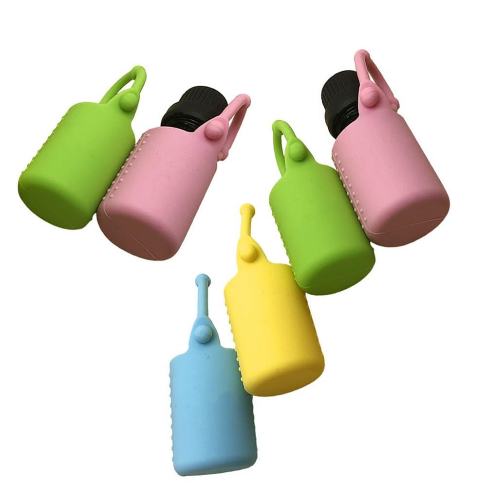 Artibetter 6pcs 5ml Silicone Roller Bottle Holder Sleeve Essential Oil Bottle Case Travel Cover Essential Oil Holder Accessories Travel Bottle Set
