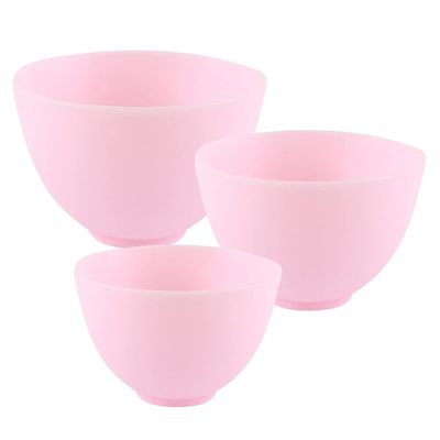 FOMIYES Manicure Kit Mud Water 3Pcs Silicone Mask Bowls, DIY Facial Mask Stirring Bowls Beauty Tool, Mud Mask Mixing Bowls for Home, Spa and Use () Mixing Bowl Set Spatula Set