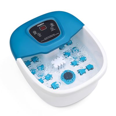 Cinery Foot Spa Bath Massager with Heat, Bubbles, Vibration and Pedicure Foot Spa with 16 Rollers for Feet Stress Relief, Foot Soaker with Mini Acupressure Massage Points & Temperature Control
