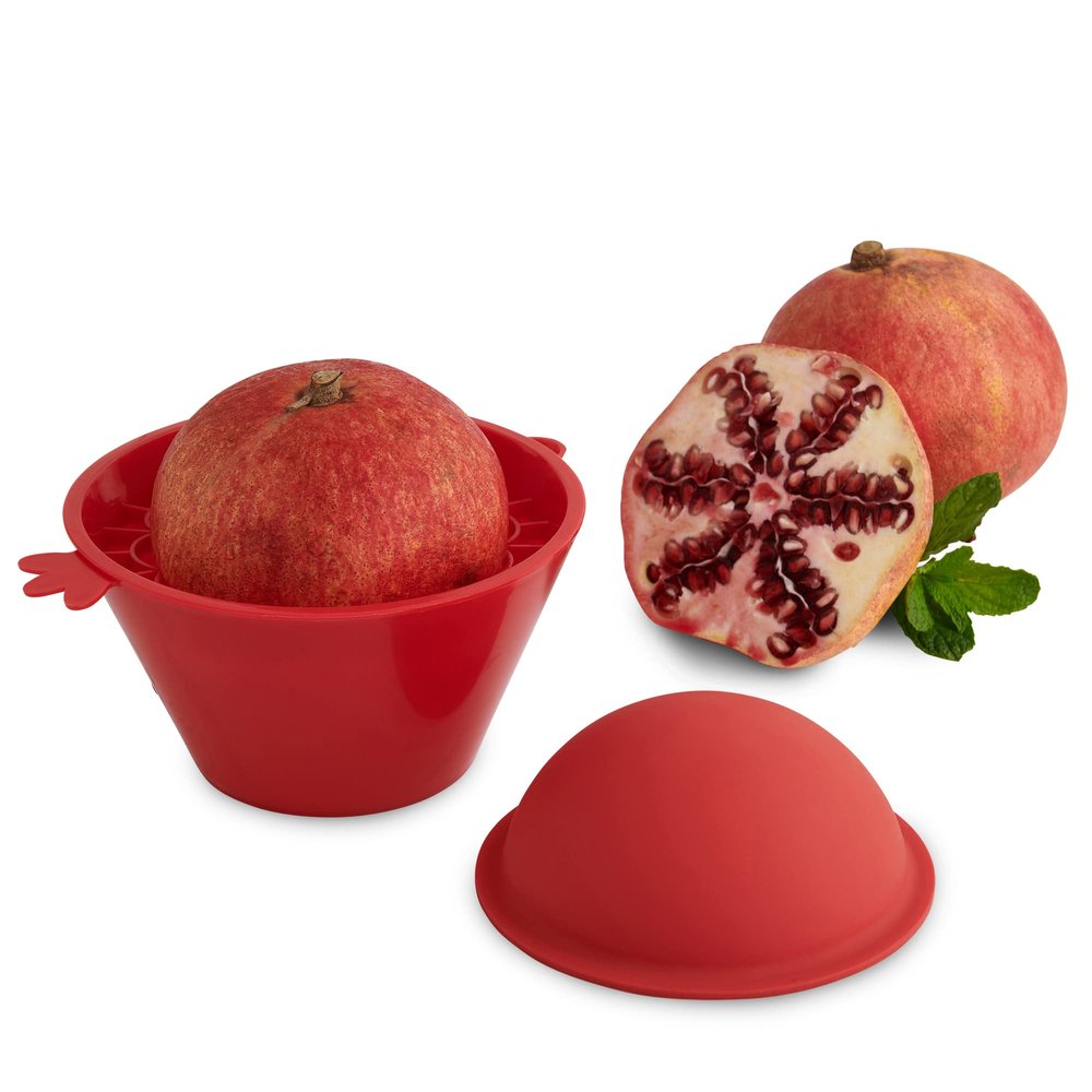 HIC Kitchen Pomegranate Seed Remover, BPA-Free Plastic And Silicone, 3-Piece Set For Fast, Easy, Mess-Free Deseeding