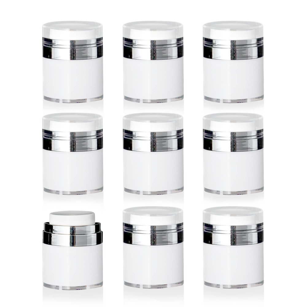 Cosmetic Packaging Now Echo Airless Jar, 30 ML, with Shiny Silver Collar (84 Pack)