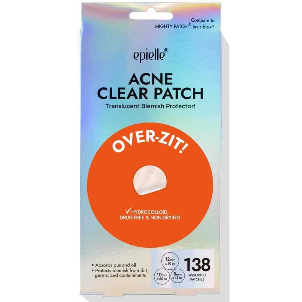 Epielle Over-Zit Acne Clear Patches 138 Count, Hydrocolloid Acne Pimple Patch for Covering Zits and Blemishes