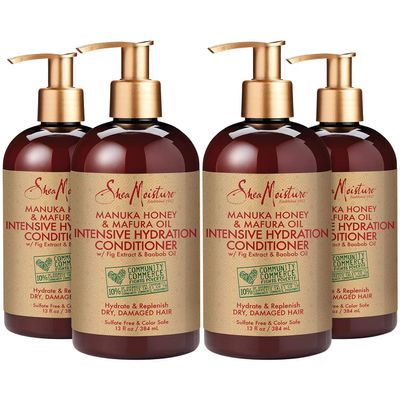 SheaMoisture Manuka Honey & Mafura Oil Conditioner with Fig Extract and Baobab Oil- Hydrate + Replenish, Shea Moisture Curly Hair Products to Nourish and Soften Hair, 13 Oz Ea (Pack of 4)
