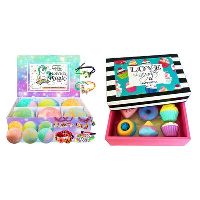 Bath Bombs for Girls with Jewelry Inside - 6 Aromatherapy Bathbombs - Family Pack