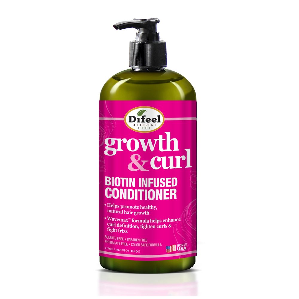 Difeel Growth and Curl Biotin Conditioner 33.8 oz. - Hair Condtioner for Curly Hair, Conditioner Curly Hair