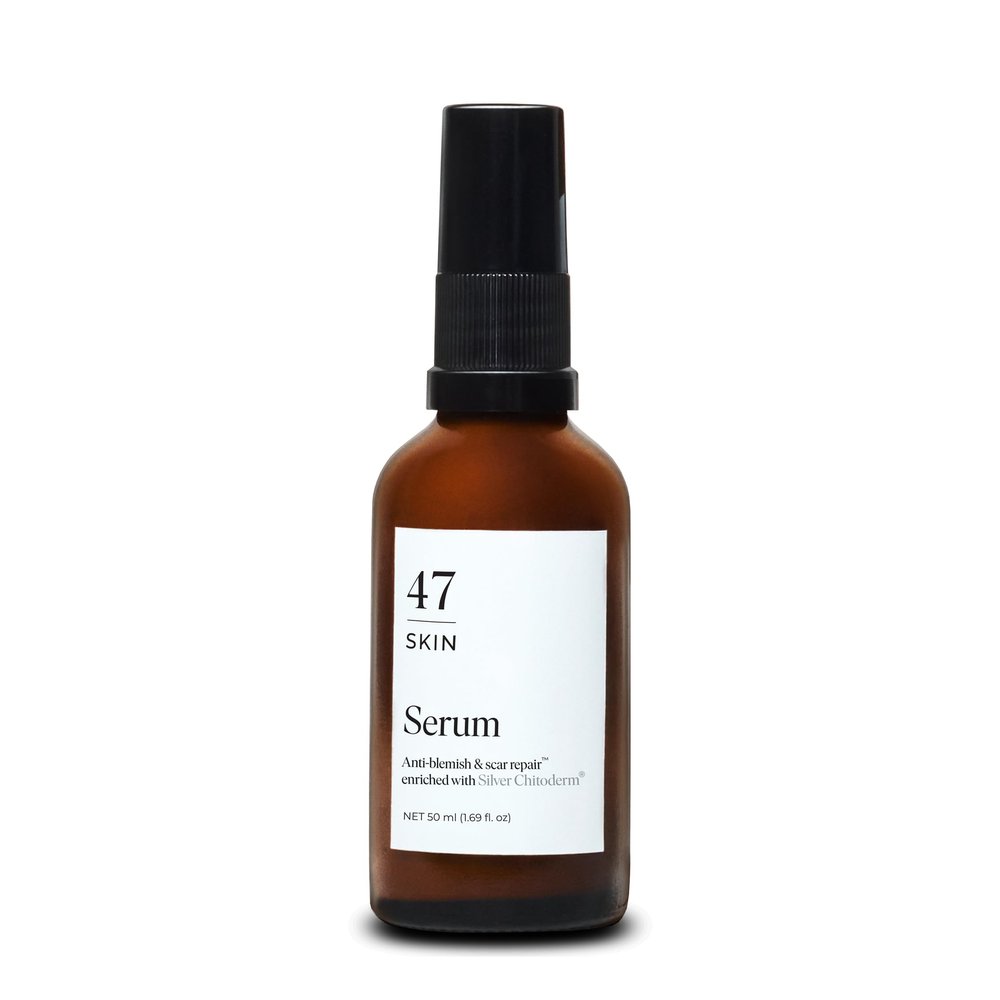 47 Skin Hydrating Face Serum for Clearing Acne and Scars, Anti-Blemish & Scar Repair Serum Skincare Treatment with Silver Chitoderm Smooth Skin Moisturiser Serum for All Skin Types (1.69 oz)