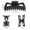 Antmoilios Extra Large Claw Clips for Thick Hair, 6.4 Inch Strong Hold Matte Jumbo Accessories for Women Long Curly Hair Cute Nonslip Big Jaw Clip French Giant Hair Clip 4 Pack (Black, Brown leopard) view 2