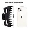 Antmoilios Extra Large Claw Clips for Thick Hair, 6.4 Inch Strong Hold Matte Jumbo Accessories for Women Long Curly Hair Cute Nonslip Big Jaw Clip French Giant Hair Clip 4 Pack (Black, Brown leopard) view 4