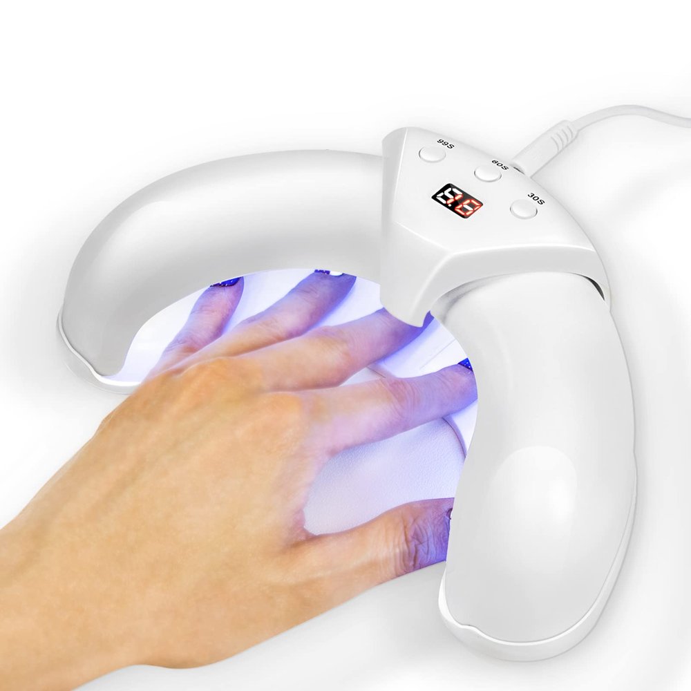 Hohotti LAMP White 8.5x4.5x2.0in Minimalist LED Nail Curing Lamp with 3 Timers, Portable Matte ABS Home Salon UV Gel Polish Dryer