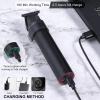 Professional Hair Clippers for Men, T-Shaped Professional Hair Clipper USB Rechargeable Hair Cutting Machine Portable Beard Hair Trimmer Electric Shaver (Color : Black) view 2