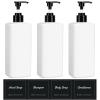 Suream 3Pack Empty Plastic Bottles with Pump, 16.9oz Refillable Shampoo Bottles for Shower, Lotion Press Dispenser, White Countertop Container for Shampoo, Conditioner, Body Soap, Hand Sanitizer, Oil view 1