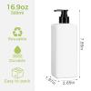 Suream 3Pack Empty Plastic Bottles with Pump, 16.9oz Refillable Shampoo Bottles for Shower, Lotion Press Dispenser, White Countertop Container for Shampoo, Conditioner, Body Soap, Hand Sanitizer, Oil view 3