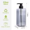 Suream 22oz Empty Plastic Bottles for Shampoo with Lables, 3Packs Bathroom Shower Containers, Refillable & Reusable Lotion Dispenser, Pump Press Bottles for Kitchen, Office, Hotel, Travel, SPA view 4