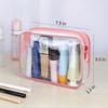 Wedama TSA Approved Toiletry Bag, Cosmetic Bags 3 Pack with Zipper Carry on Airline Airport Travel Accessories, PVC Makeup Bags for Travel, Quart Size Travel Bags for Men and Women-Pink view 2