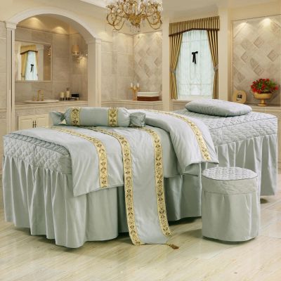 QQXX Beauty Salon Massage Table Sheet Sets, SPA Beauty Bed Cover with Face Breath and Side Pocket,Solid Color Massage Salon Bed Bedspread Massage Table Skirt Bed Cover,B,31x75inch