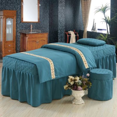 QQXX Beauty Salon Massage Table Sheet Sets, SPA Beauty Bed Cover with Face Breath and Side Pocket,Solid Color Massage Salon Bed Bedspread Massage Table Skirt Bed Cover,C,31x75inch