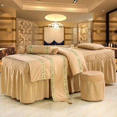 QQXX Beauty Salon Massage Table Sheet Sets, SPA Beauty Bed Cover with Face Breath and Side Pocket,Solid Color Massage Salon Bed Bedspread Massage Table Skirt Bed Cover,A,31x75inch