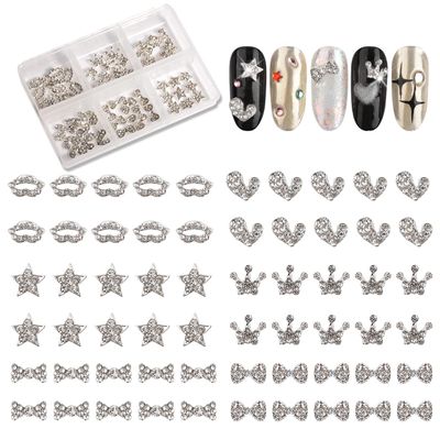 MEILINDS 60PCS Mixed Large 3D Nail Rhinestones Nail Charms, Kiss Lip Crown Nail Design Big Gem Jewel Stone Crystal Diamond Punk Nails Art Decoration for Girl Women DIY Manicure Craft Making