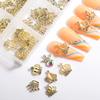 MEILINDS 60PCS Luxury Crown Nail Charms 3D Alloy Crown Gold Nail Charms Gold Champion Nail Rhinestones Diamond Metal Nail Jewels Studs Crystals for Acrylic Nails with Box, 6 Styles view 2