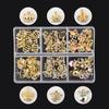 MEILINDS 60PCS Luxury Crown Nail Charms 3D Alloy Crown Gold Nail Charms Gold Champion Nail Rhinestones Diamond Metal Nail Jewels Studs Crystals for Acrylic Nails with Box, 6 Styles view 3